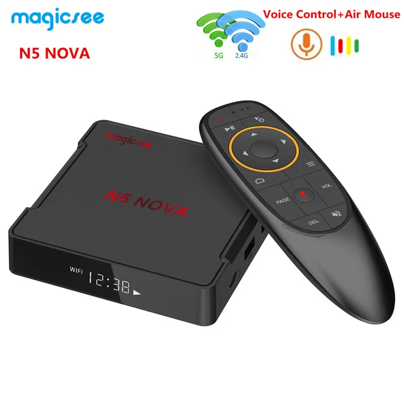 Magicsee N5 NOVA Smart TV Box Android 9.0 RK3318 4K 4GB 64GB 2,4G 5G WiFi R0A8 