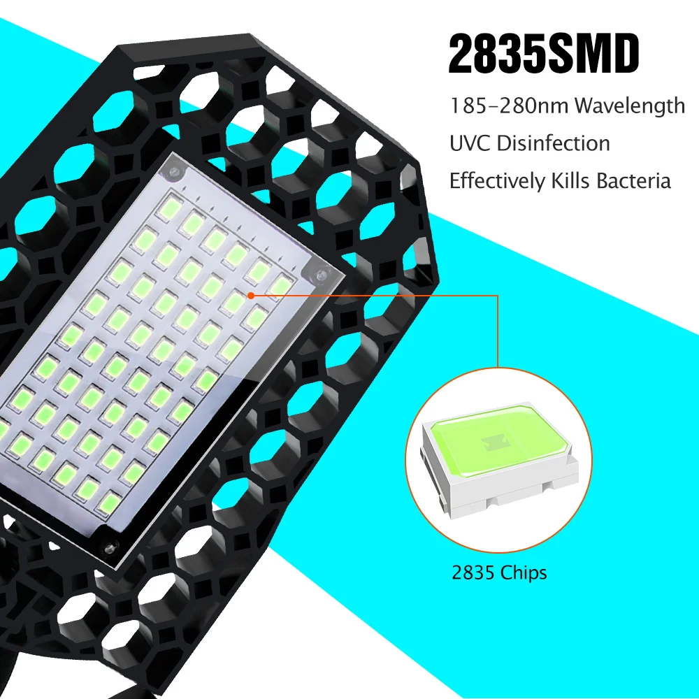 E27 Led UVC бактерицидные лампы 220V Светодиодный УФ Sterlizer лампа 110V Ultravioleta 40 Вт 60 80