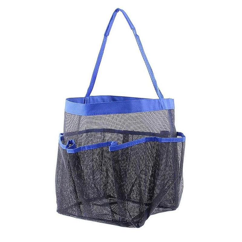 Bathroom Organizer Packable Mesh Shower Bag Caddy Bathroom Carry Tote Toiletry Bath Toy Suction Cup Bag Organizer Basket