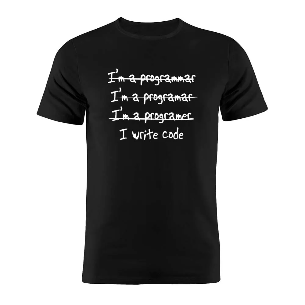 

100% Cotton Unisex T Shirt I Write Code Developer Programmer Coder Funny Minimalist Artwork Gift Tee