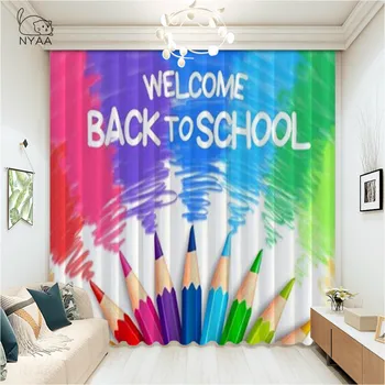 

Window Pencil Curtains Living Room Girls Children Cartoon Blue Curtain Sheer Child Curtain Bedroom Kids Ultra-thin Micro Shading