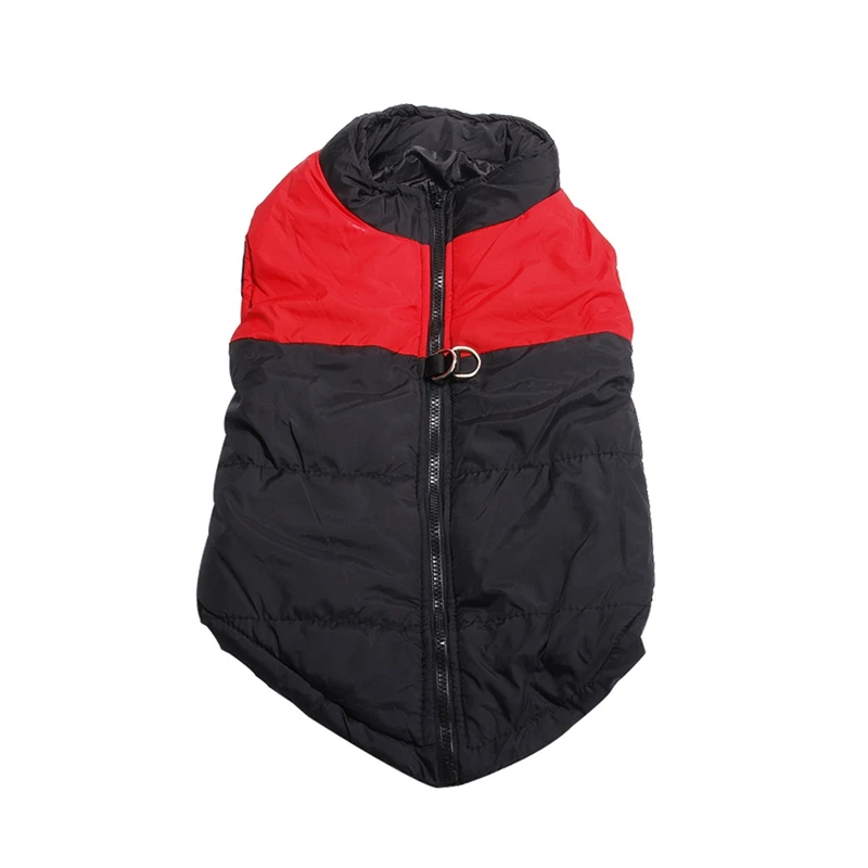 Утолщенная зимняя теплая одежда для собак модная Водонепроницаемая Зимняя Теплая стеганая куртка на молнии жилет для питомцев 4 цвета 4 размера - Цвет: RD