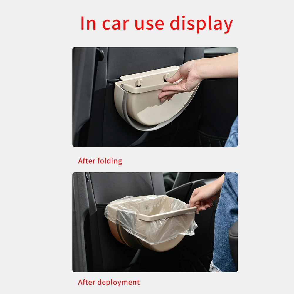 Free Punching Kitchen Bathroom Large Capacity Folding Trash Can Home Office Waterproof Cabinet Door Hanging Waste Storage PP