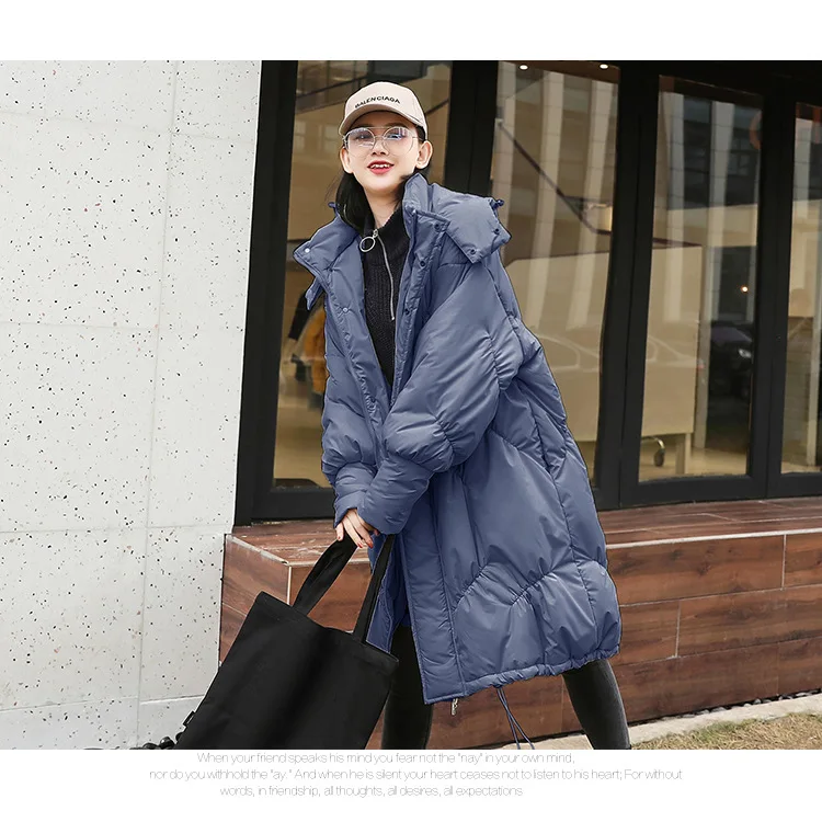 Video New Style Winter Korean-style Bat Sleeve Diamond Lattice Plus-sized 300 Wearable Bread Cotton Coat