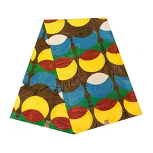 Цветная круглая африканская Анкара принт настоящий воск ткань для женского платья 6 ярдов хлопок батик ткань голландский настоящий воск ткань