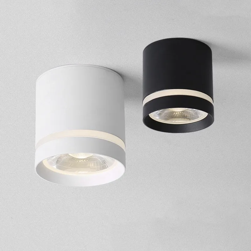 Dim silindir LED downlight 7W 10W 12W COB LED tavan Spot ışıkları AC85 ~ 265V LED arka plan lambaları iç mekan aydınlatması