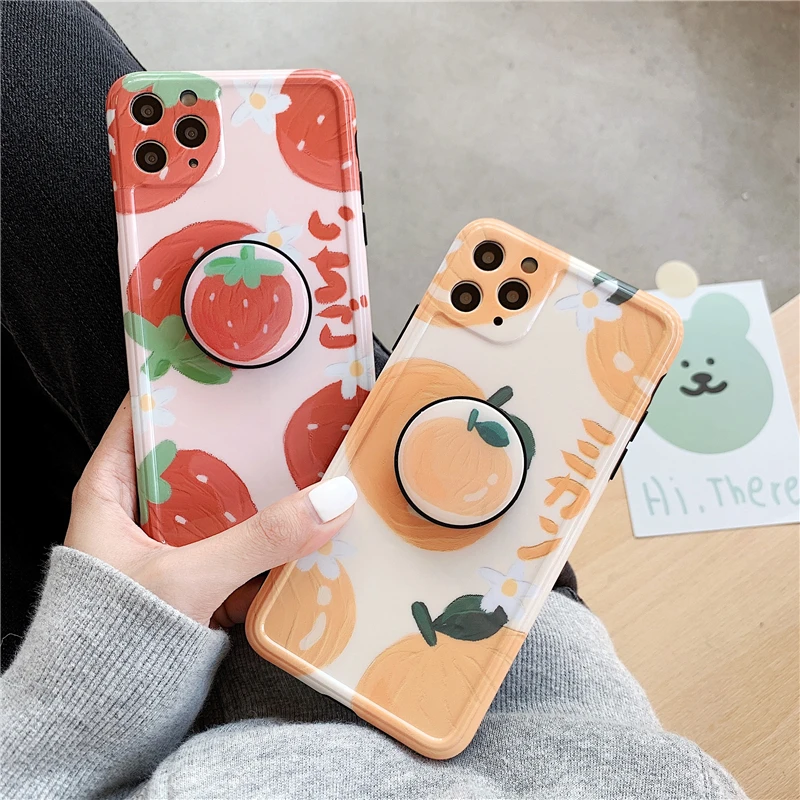 

fresh summer strawberry orange phone case for iPhone 6 6s 7 8 Plus support for iPhone11 Pro MAX X XS MAX XR silicone Cover