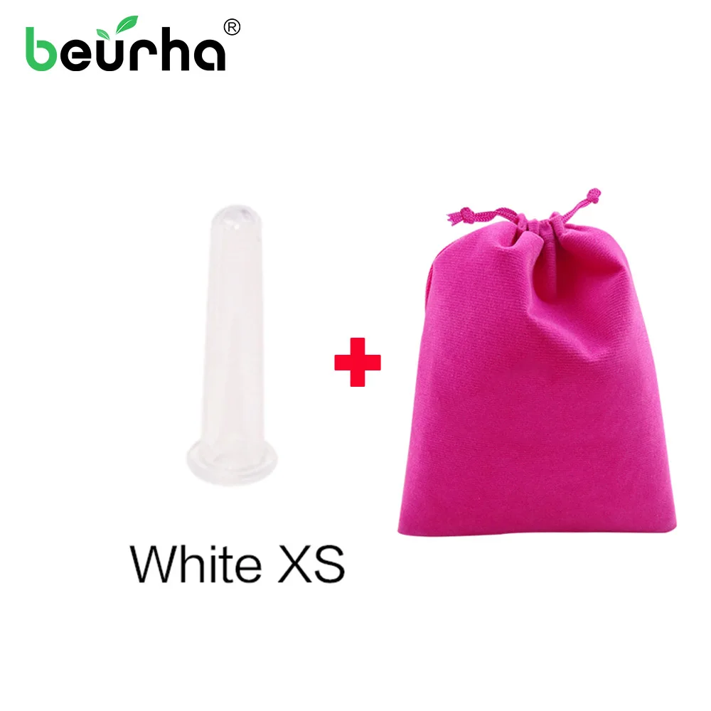 1 piece White XS 1 шт. S/M/L/XL силиконовые вакуумные чашки для расслабления шеи спины медицинский массажер банки для антицеллюлитного здоровья с мешком - Цвет: 1 piece White XS