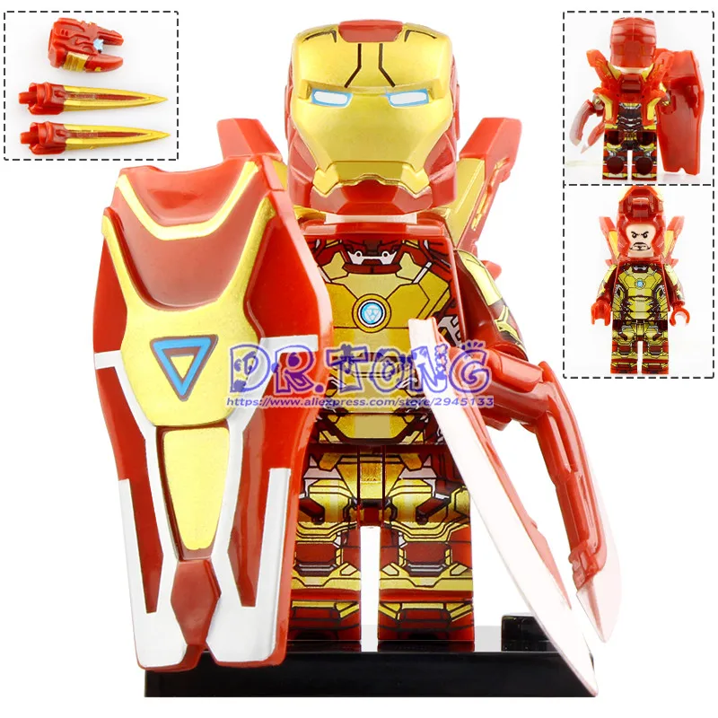 

20pcs Avengers 4 Iron Man Battle Armor tony MK36 MK30 MK31 MK21 MK50 MK42 MK27 set Model Building Blocks Kids Toys WM733-WM740