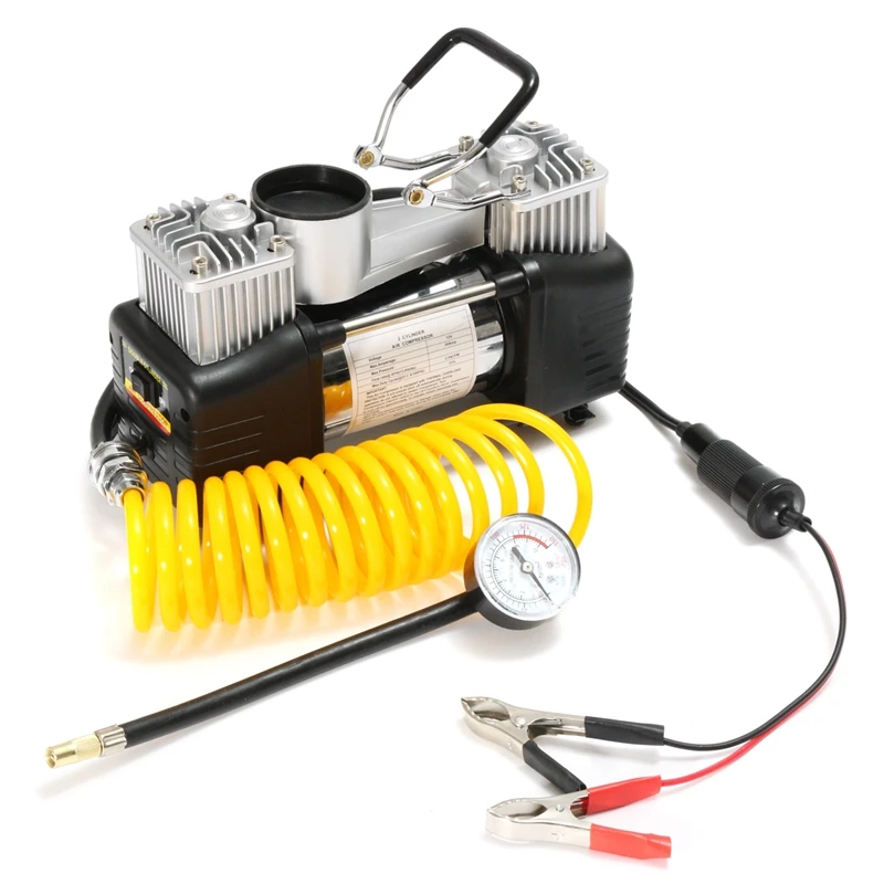 

150PSI 60L 12V Air Compressor 150PSI 4WD Car Pump Portable Tire Inflator Kit Pressure Pump Dual Cylinder Pressure Pump Tool Sets