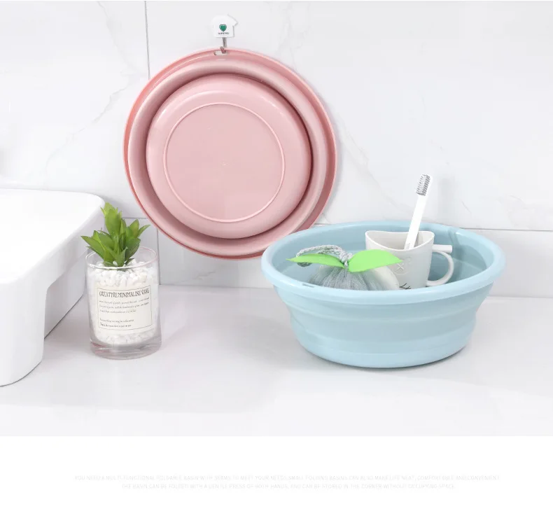 Folding Basin Plastic Basin Folding Basin Portable Wash Basin Silica Gel Basin Students Dormitory Travel Outdoor Bason