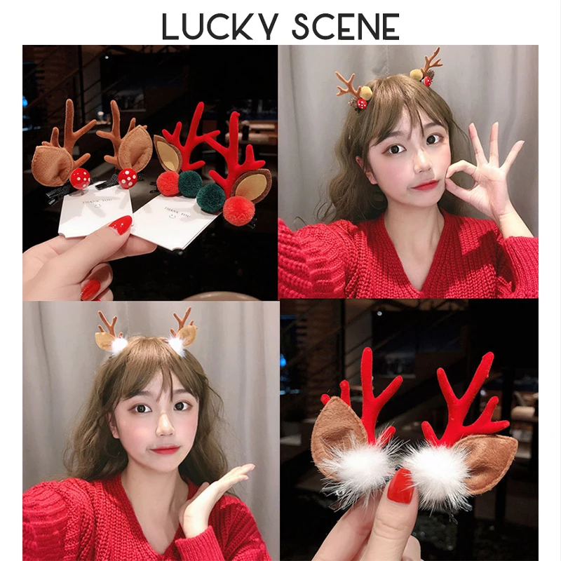 Christmas Headdress Antler Hairpin Party Hairband Girls Costume Ball Hairbands Christmas Hair Decoration S01461
