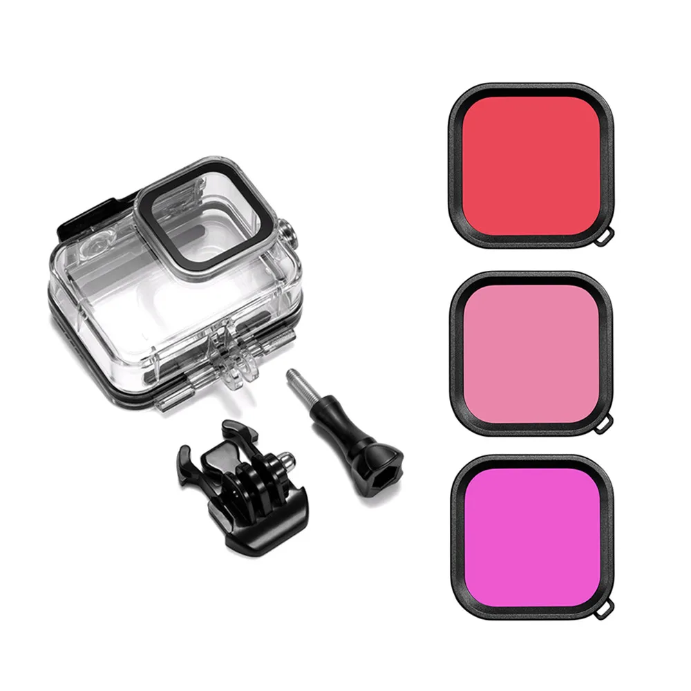 Защитный чехол для Gopro Hero 8 черный водонепроницаемый корпус экшн камеры GoPro аксессуары красного фильтра 60