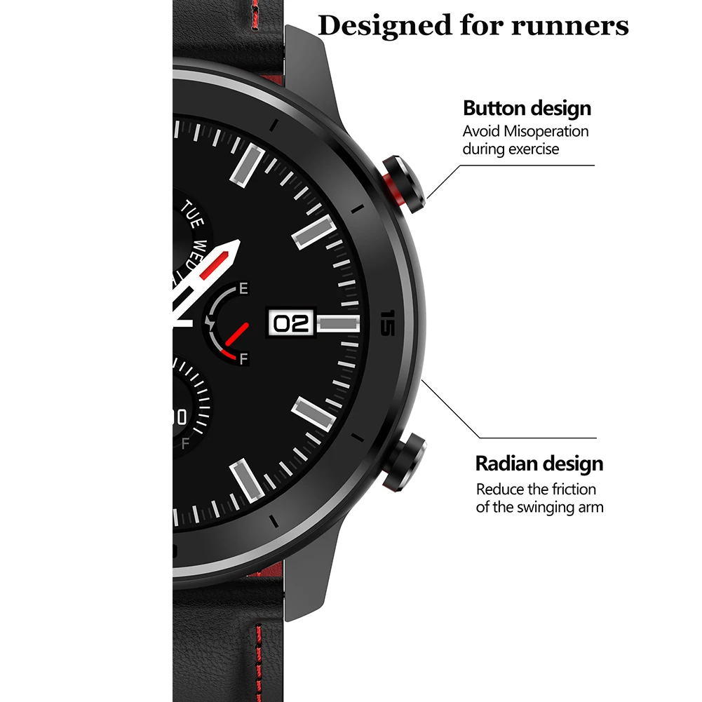 

Smart Watch 1.3" Touch Screen Health Tracker Message Reminder Smart Wristwatch Compatible with Android iOS