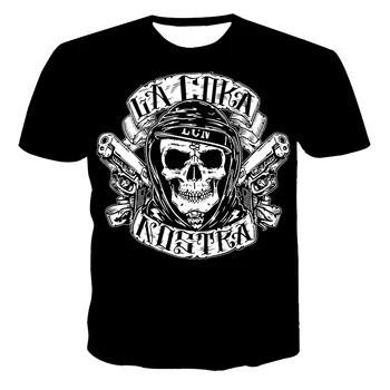 

2020 New 3D Skull T-Shirt Punk Letter T-Shirt Men Printed Casual Fashion Shirt O Neck Hip Hop Short Sleeve Plus-Size
