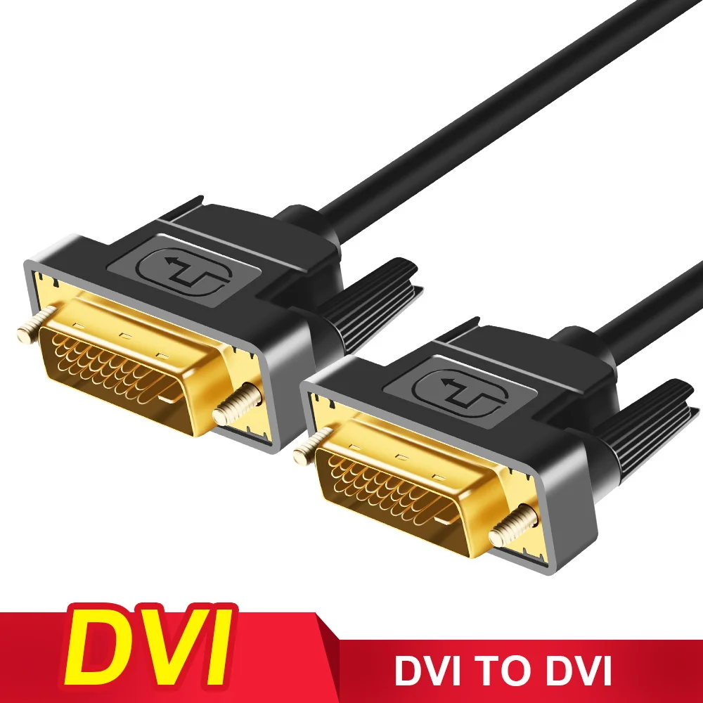 Черный 1080P DVI кабель 24+ 1 модель 18 Pin один двойной 1 m/1,5 m/2 m/3 m/5 m/8 m/10 m DVI к DVI кабель адаптер для проектора ноутбука ТВ - Цвет: Черный
