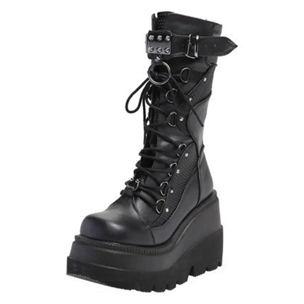lace up platform wedge boots