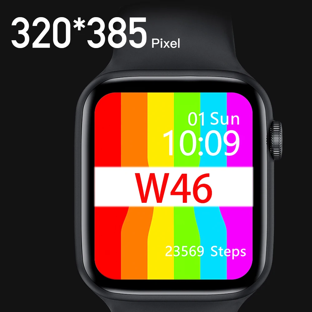 IWO W46 Smart Watch IP68 Waterproof Swimming Bluetooth Wireless Charging ECG Heart Rate Sport Men Smartwatch PK W26 IWO 12 8 13