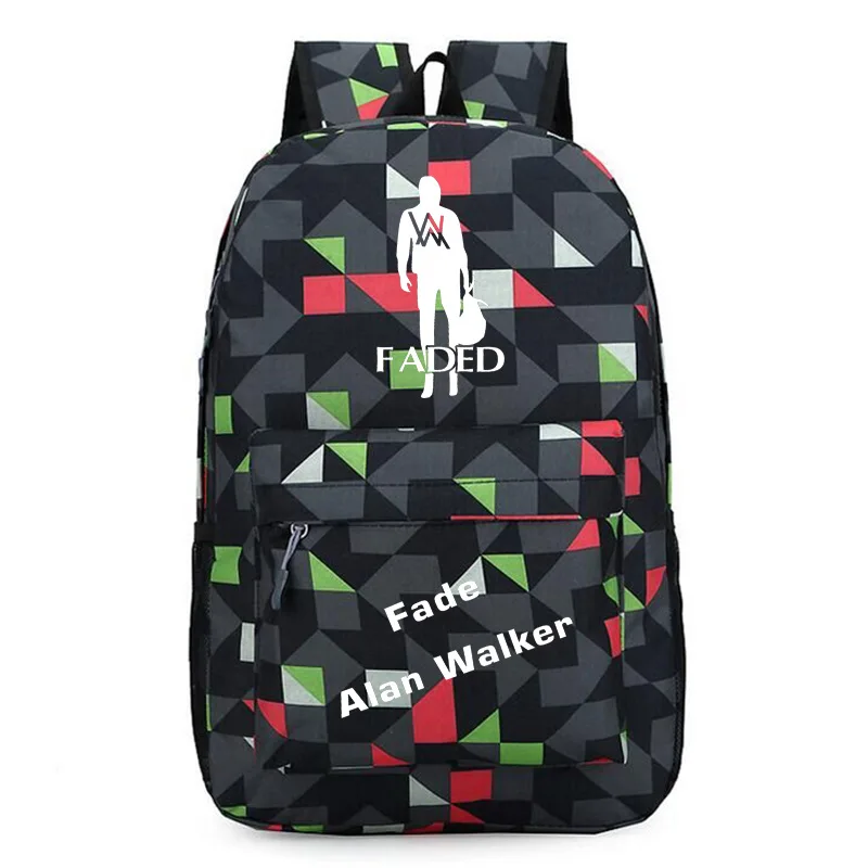 Alan Walker DJ выцветшие вентиляторы школьные сумки рюкзак для ноутбука Mochila Feminina мальчики девочки обратно в школьный подарок день пакет - Цвет: Style 19