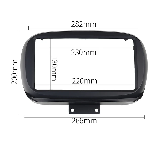 Double DIN Radio Bezel compatible with Fiat Tipo from 2016 black