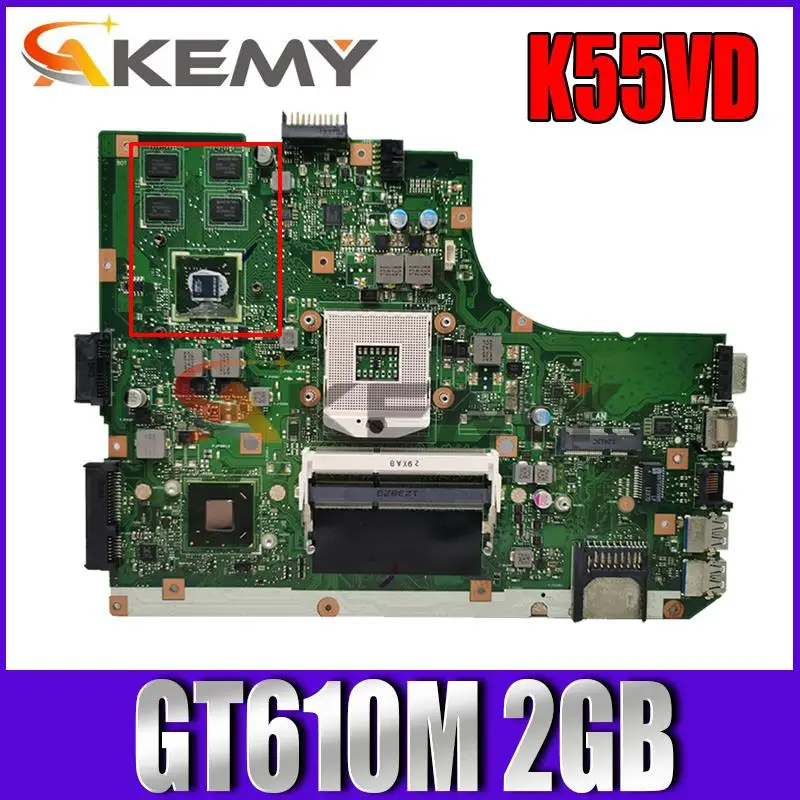 Полностью протестированная материнская плата для ноутбука Asus K55VD с GT610M 2 Гб