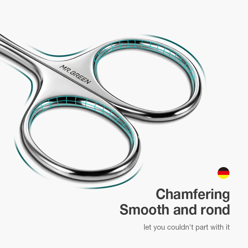Facial Hair MR.GREEN Scissors Rounded Professional Stainless Steel Mustache Nose Hair Beard Eyebrows Eyela_voghion.com