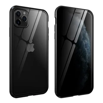 

For Anti Peep iPhone 11 11Pro 11 Pro Max agnetic Case Privacy Film Tempered Glass Screen Protector Clear Front & ANTI PEEP Cover