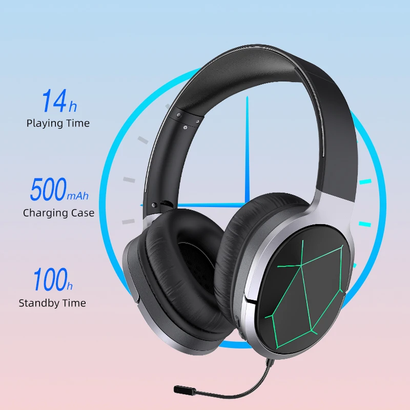 AWEI A799BL Gaming Headset Bluetooth V5.0 3D Sound Foldable Wireless Wired Headphone 5000mAh Battery with External Microphone