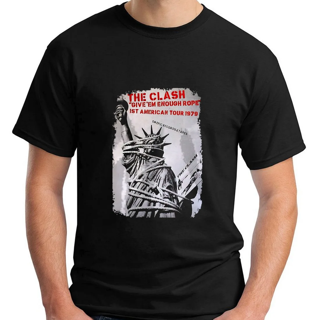 Футболка в стиле панк с надписью Clash American Give Em Enough Rope Tour Poster Strummer Jones S-5XL футболка