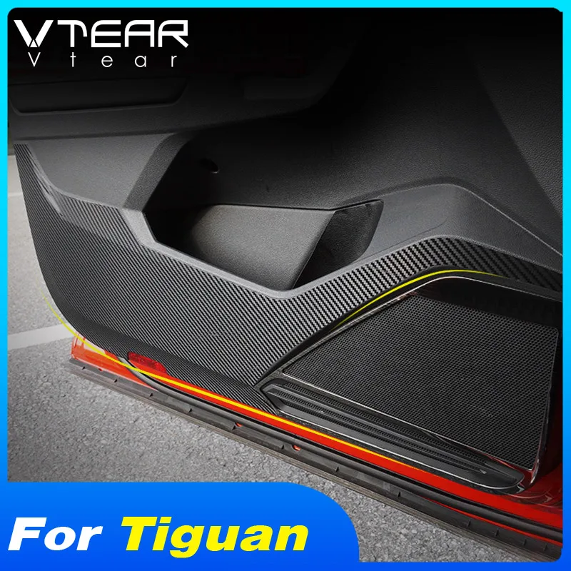 

Vtear For VW Tiguan 2019 MK2 Car Door anti kick Sticker Carbon fiber Inner door Protection stickers Auto products Accessories