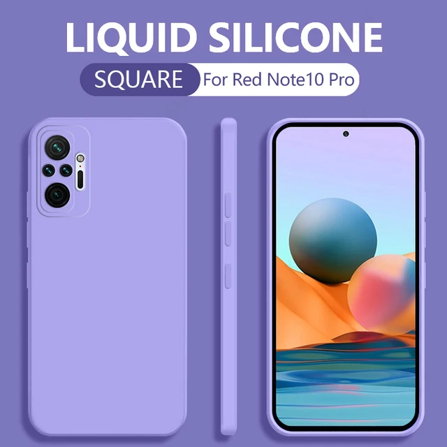 Poco X3 M3 F3 Pro Case New Square Liquid Silicone Soft Thin Cover Funda For Xiaomi Redmi note 10 Pro 4G 5G mi 11 10T 10S 11i light purple