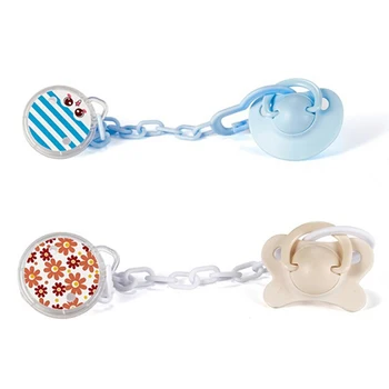 

New Baby Pacifier Clip Pacifier Chain Hand Made Colourful Print Striped Dummy Clip Baby Soother Nipple Holder for Baby Kids
