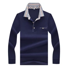 Spring and Autumn Men's Long Sleeve Polo Shirt Gentleman Casual Comfort Men's Four Color Long Sleeve Shirt