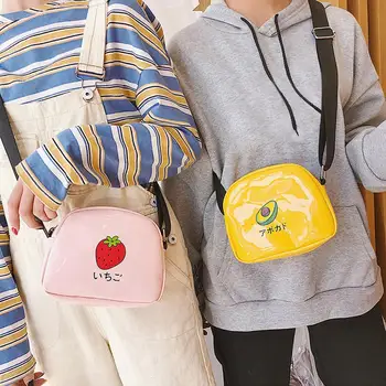 

Women Fashion Shoulder Bag Female Fruit Printing Zipper Patent Leather Shopping Handbag Ladies Simple Crossbody Bags
