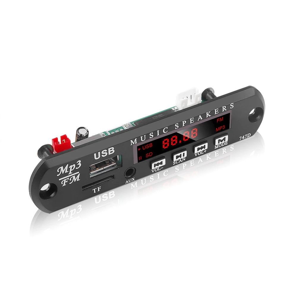 Kebidu 5 в 12 В DC TF FM радио аудио mp3 плеер AUX 3 мм MP3 модуль декодер плата USB Блок питания