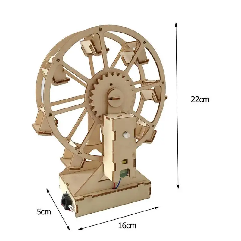 DIY деревянная модель колесного обозрения комплект материалов научный эксперимент сборная игрушка детское воображение творчество дерево