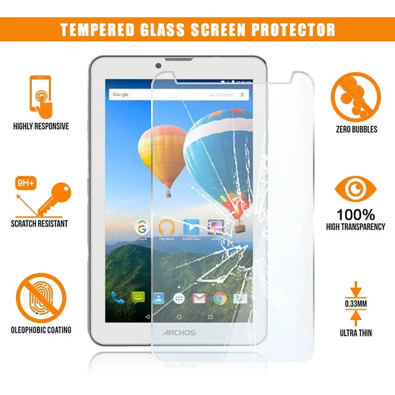 

For ARCHOS 70 Xenon Tablet Tempered Glass Screen Protector Scratch Proof Anti-fingerprint HD Clear Film Guard Cover