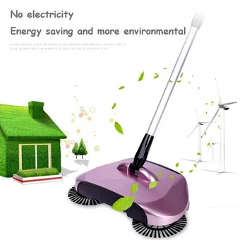 

Stainless Steel Sweeping Machine Push Type Hand Push Magic Broom Dustpan Handle Household Cleaning Package Hand Push Sweeper