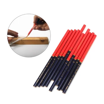 

10Pcs/Set Blue And Red Wire Round Carpenters Pencils For Woodworking Core Marker