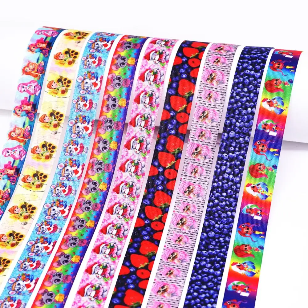 

Free shipping 50 yard per size cartoon ribbon printed grosgrain ribbon 9304