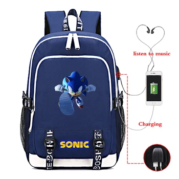 

Sonic Backpack USB Charging Backpack Sonic Bag USB Design Backpack Knapsack Laptop Backpack School Bag College Backpacks