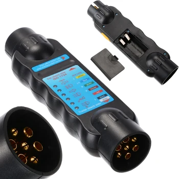 

7 Pin Universal Towing Trailer Plug Socket Connection Tester 12V Wiring Circuit Light Tool Unit Diagnostic Tool