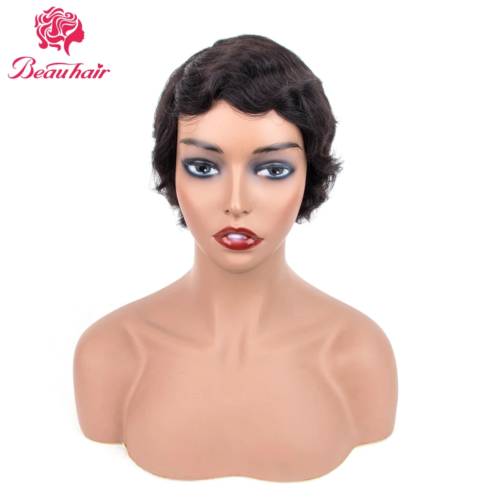 

Sapphire Short Lace Human Hair Wigs For Women Brazilian Ocean Wave Remy Human Hair No Smell Lace Frontal Wigs For Black Women