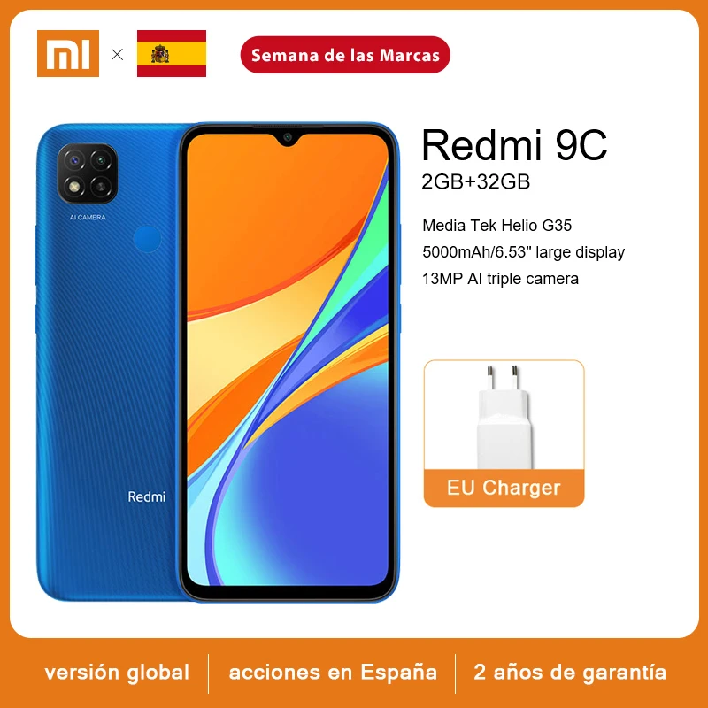 Глобальная версия Xiaomi Redmi 9C 2 Гб оперативной памяти 32 встроенной процессор Helio G35