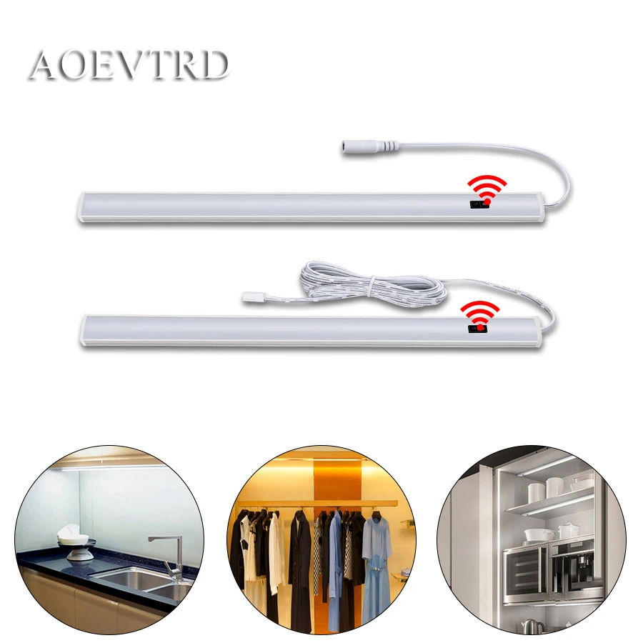 

Hand Sweep Switch LED Indoor Home Lamp Under Cabinet Kitchen Light Bedroom Wardrobe Closet Night Lights 30/40/50cm LED Bar Light