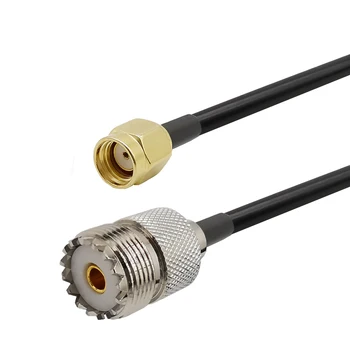 

15M LMR195 RPSMA Male to UHF Female SO239 Connector Handheld Radio Cable for Yaesu Icon Alinco Kenwood Wouxun & TYT Amateur