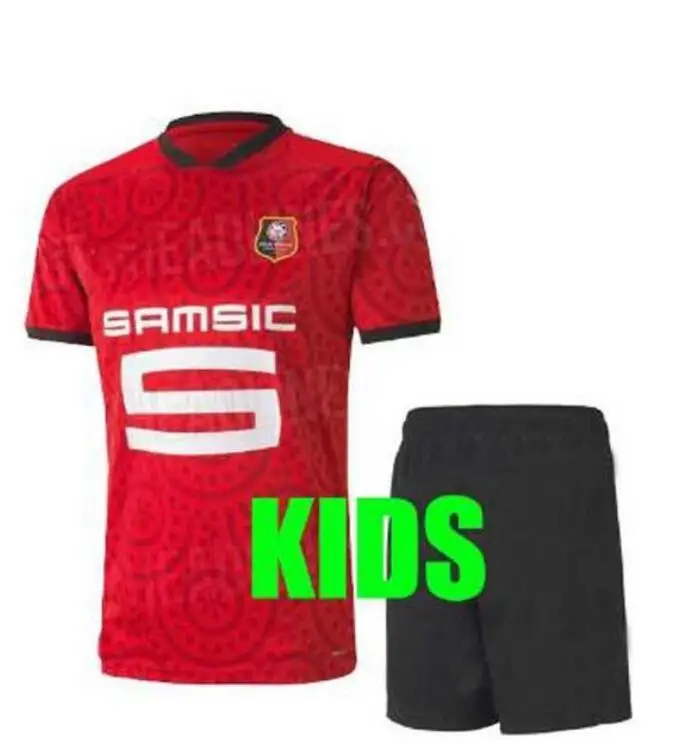 

New 2020 2021 Rennes for kids kit Maillot de foot Casual shirts 2020 men SARR BOURIGEAUD Andre Hunou football Futbol Camisa sets