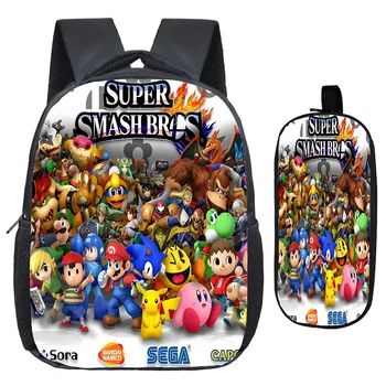 

Super Mario Smash Bros Rucksack Kindergarten School Bags Printing Pattern School Bags Beautiful Backpack with Cute Pencil Box