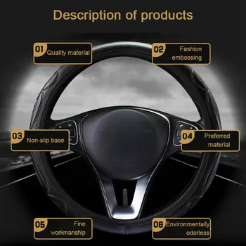 

37-38CM Steering Wheel Cover Microfiber For Round/D-Shape Accessory Parts
