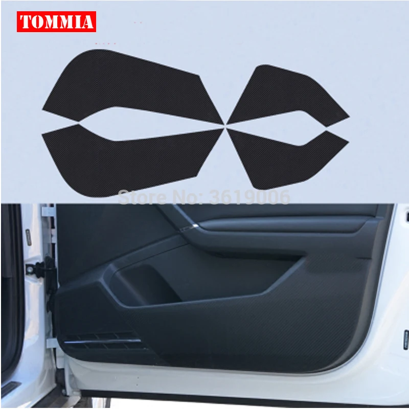 

TOMMIA для VOLKSWAGEN VW Bora 2016-2018 автомобильный Внутренний дверной чехол, защита от царапин, противоударные накладки, наклейки из углеродного волокна, 4 шт.